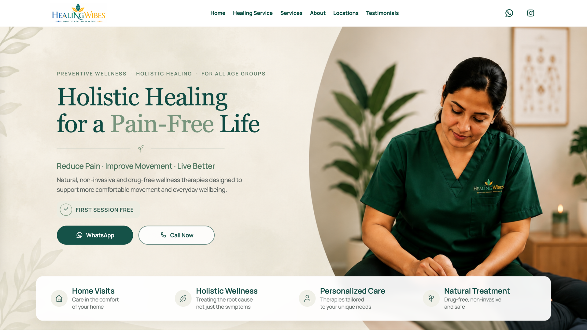 Healingwibes Website